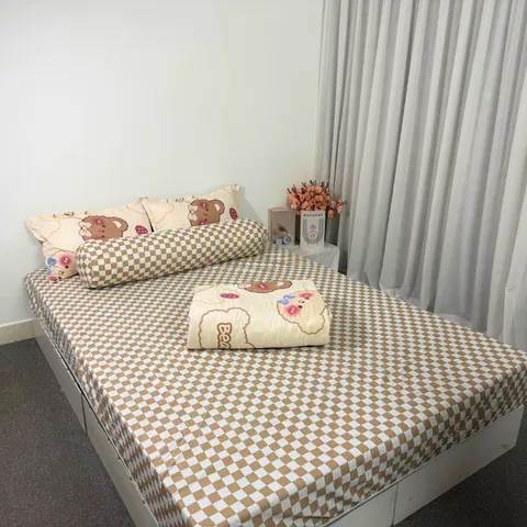 Bộ Chăn Ga Cotton Microfiber Mềm Êm Bọc Nệm Cao 20cm - 05 Món Hòa Hài Sang Trọng, Thoáng Khí Tạo Giấc Ngủ Hoàn Hảo