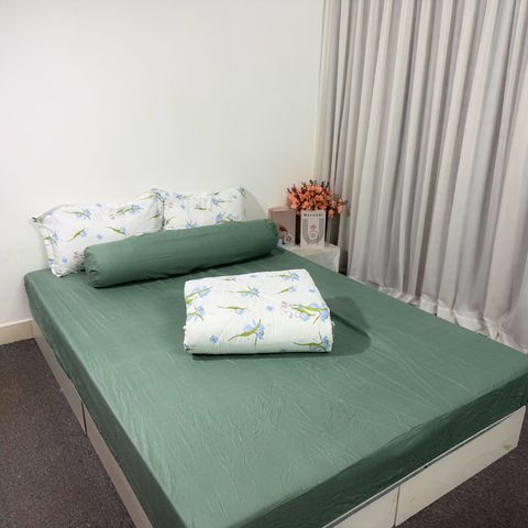 Bộ Chăn Ga Gối 5 Món Microfiber Cao Cấp - Êm Ái, Thoáng Khí, Kiểu Dáng Sang Trọng Bọc Nệm 20cm - Giấc Ngủ Hoàn Hảo