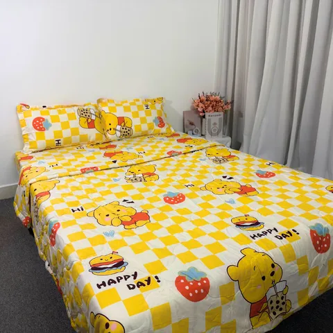 Bộ Chăn Ga Bọc Nệm Microfiber Cao 20cm - 5 Món Sang Trọng, Êm Ái, Thoáng Khí - Giấc Ngủ Hoàn Hảo cho Phòng Ngủ