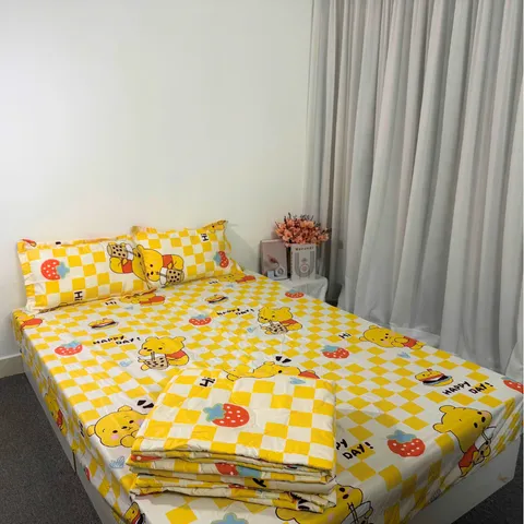 Bộ Chăn Ga Bọc Nệm Microfiber Cao 20cm - 5 Món Sang Trọng, Êm Ái, Thoáng Khí - Giấc Ngủ Hoàn Hảo cho Phòng Ngủ