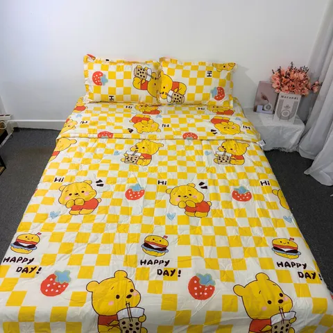 Bộ Chăn Ga Bọc Nệm Microfiber Cao 20cm - 5 Món Sang Trọng, Êm Ái, Thoáng Khí - Giấc Ngủ Hoàn Hảo cho Phòng Ngủ