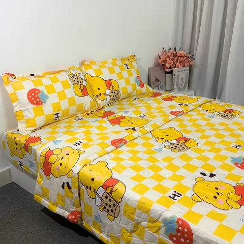 Bộ Chăn Ga Bọc Nệm Microfiber Cao 20cm - 5 Món Sang Trọng, Êm Ái, Thoáng Khí - Giấc Ngủ Hoàn Hảo cho Phòng Ngủ