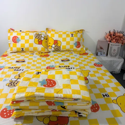 Bộ Chăn Ga Bọc Nệm Microfiber Cao 20cm - 5 Món Sang Trọng, Êm Ái, Thoáng Khí - Giấc Ngủ Hoàn Hảo cho Phòng Ngủ
