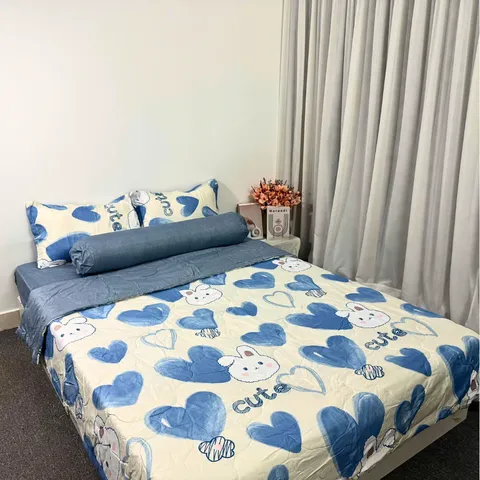 Bộ Chăn Ga Cotton Microfiber 5 Món - Êm Ái, Thoáng Khí, Bọc Nệm Cao 20cm - Thiết Kế Sang Trọng Cho Giấc Ngủ Hoàn Hảo