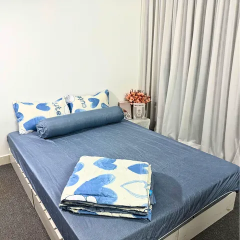Bộ Chăn Ga Cotton Microfiber 5 Món - Êm Ái, Thoáng Khí, Bọc Nệm Cao 20cm - Thiết Kế Sang Trọng Cho Giấc Ngủ Hoàn Hảo