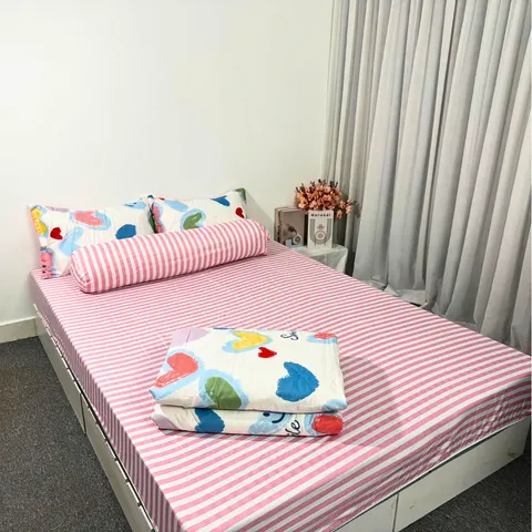 Bộ Chăn Ga Microfiber 5 Món Cao 20cm - Êm Ái, Thoáng Khí, An Toàn Cho Giấc Ngủ Hoàn Hảo, Lựa Chọn Sang Trọng Cho Phòng Ngủ