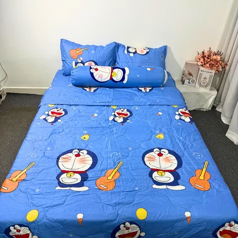 Bộ Chăn Ga Cotton Microfiber Cao Cấp 5 Món - Êm Ái, Thoáng Khí, Bọc Nệm 20cm - Thiết Kế Sang Trọng, Giấc Ngủ Hoàn Hảo
