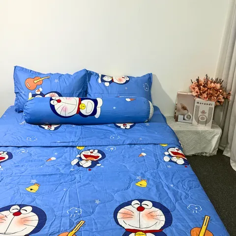 Bộ Chăn Ga Cotton Microfiber Cao Cấp 5 Món - Êm Ái, Thoáng Khí, Bọc Nệm 20cm - Thiết Kế Sang Trọng, Giấc Ngủ Hoàn Hảo