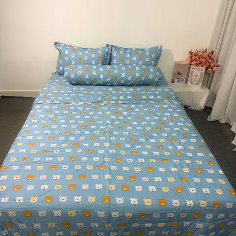 Bộ Chăn Ga Cotton Microfiber 5 Món Cao 20cm - Êm Ái, Thoáng Khí, An Toàn Cho Giấc Ngủ Hoàn Hảo