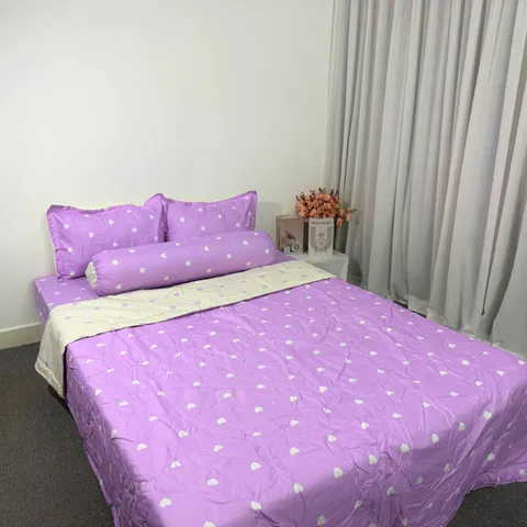 Bộ Chăn Ga Cotton Microfiber 5 Món Cao Cấp - Êm Dịu, Thoáng Khí, An Toàn Cho Giấc Ngủ Hoàn Hảo - Bọc Nệm 20cm FSL1328