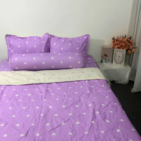 Bộ Chăn Ga Cotton Microfiber 5 Món Cao Cấp - Êm Dịu, Thoáng Khí, An Toàn Cho Giấc Ngủ Hoàn Hảo - Bọc Nệm 20cm FSL1328