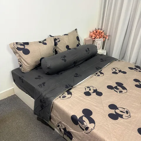 Bộ Chăn Ga Cotton Microfiber 5 Món Êm Ái Bọc Nệm Cao 20cm - Thiết Kế Sang Trọng Cho Giấc Ngủ Hoàn Hảo