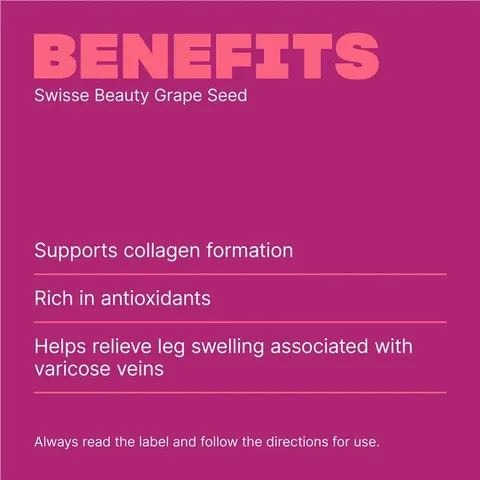 Viên Uống Tinh Chất Hạt Nho Swisse Beauty 14,250mg – Chống Oxy Hóa, Làm Đẹp Da, Hỗ Trợ Tim Mạch, Lọ 300 Viên Chính Hãng Úc