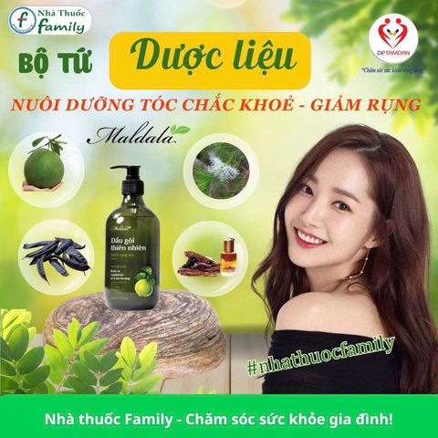 Dầu Gội Thiên Nhiên Maldala 500ml - Kích Thích Mọc Tóc, Giảm Rụng Tóc, Chiết Xuất Bưởi & Trầm Hương, Dưỡng Tóc Mềm Mượt