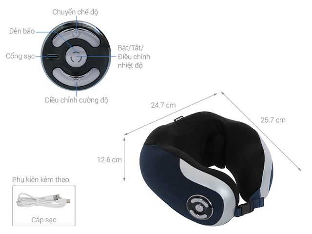 Máy Massage Cổ Philips PPM3502 - Thiết Bị Xoa Bóp 4 Đầu, 5 Chế Độ, Chườm Nóng, Thiết Kế Ôm Sát 360 Độ, Cải Thiện Căng Cơ