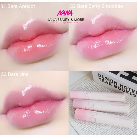 Son Bóng Romand Juicy Lasting Tint Phiên Bản Bare - Mood 5.5gr - Hiệu Ứng Môi Căng Mọng Tươi Tắn - Dễ Dàng Mang Theo