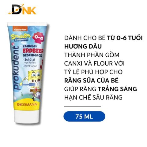 Kem Đánh Răng Trẻ Em Prokudent Junior 6+ 75ml – Ngừa Sâu Răng, Hương Bạc Hà Dịu Nhẹ, Chuyên Dụng Cho Trẻ Từ 6 Tuổi Trở Lên