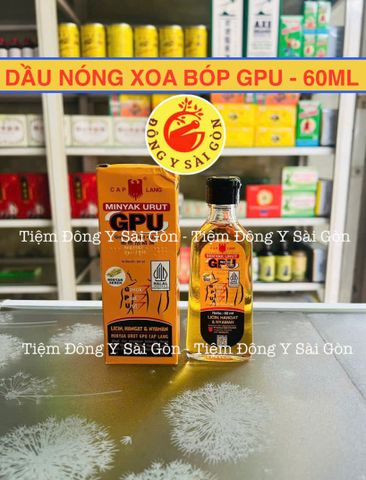 Dầu xoa bóp MINYAK URUT GPU 60ml - Giảm đau cơ, khớp, phù hợp cho vận động viên và massage, chiết xuất 100% thiên nhiên.