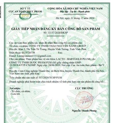 Cốm LACTO BABYGOLD PLUSS - Bổ Sung Vitamin & Kẽm - Tăng Cường Sức Khỏe Trẻ Nhỏ - Hộp 30 Gói x 3gr