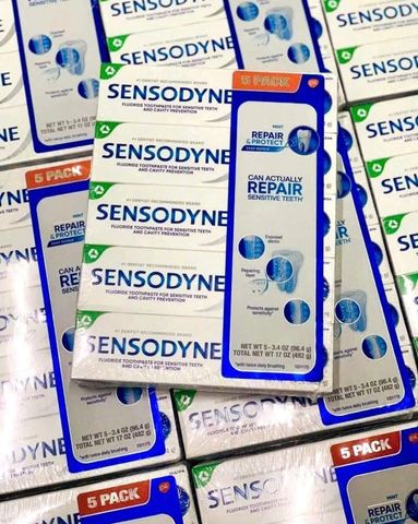 Set 5 Kem Đánh Răng Sensodyne Whitening Repair & Protect(96.4g) - Date 1/26