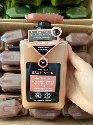 Tắm gội Sexy skin với Jojoba seed oil& Vitamin B5 60ml -  loại bỏ gàu ngứa da đầu, giảm gãy rụng giúp tóc mềm suôn mượt ( Nâu )