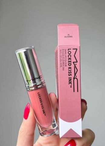 Son Kem Mac 76 Locked INK Blushing 76 - Son Môi Mềm Mịn, Bám Màu Lâu, Màu Hồng Phớt Quyến Rũ, Mỹ Phẩm Cao Cấp, Chăm Sóc Đôi Môi