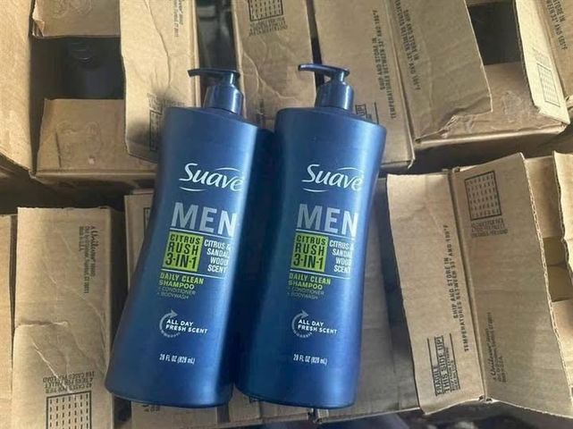 Dầu Gội Suave Men 3 in 1 828ml - Dầu Gội & Sữa Tắm Tiện Lợi Cho Nam Giới, Hương Nước Hoa Quyến Rũ, Cho Tóc Sạch & Khỏe