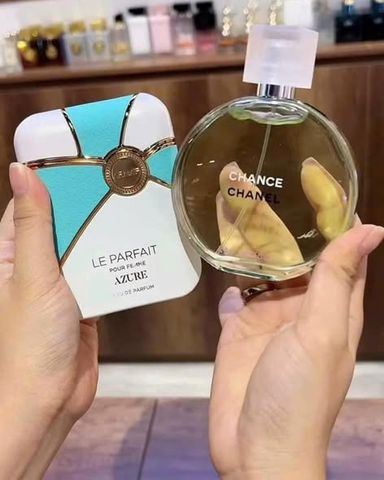 Hộp quà tặng Armaf Le Parfait Pour Femme Azure EDP 100ml + Nến Thơm + Hoa Tươi - Quà Tặng Quyến Rũ Cho Phái Đẹp