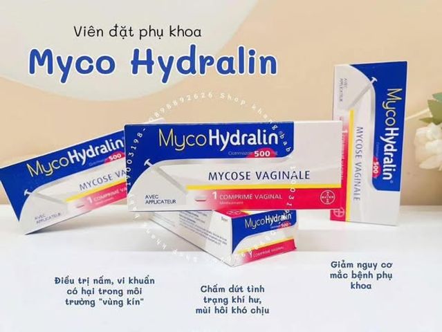 Viên Đặt Phụ Khoa Mycohydralin 500mg - Giúp Cân Bằng pH, Ngăn Ngừa Nhiễm Khuẩn và Viêm Nhiễm, Duy Trì Sức Khỏe Vùng Kín Nữ