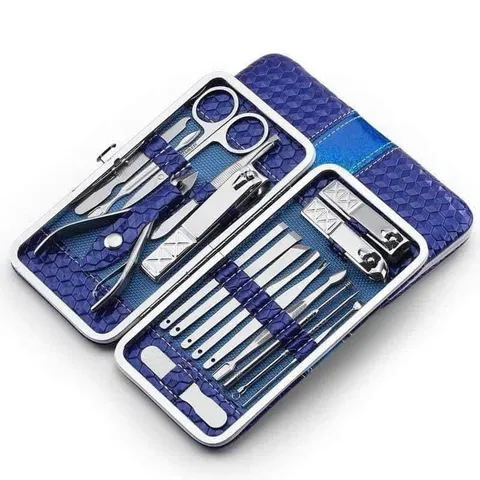 Bộ Chăm Sóc Móng 18 Món – Bộ Dụng Cụ Làm Đẹp Đa Năng Cho Móng Tay, Da Mặt & Bàn Chân, Thép Không Gỉ Bền Chắc