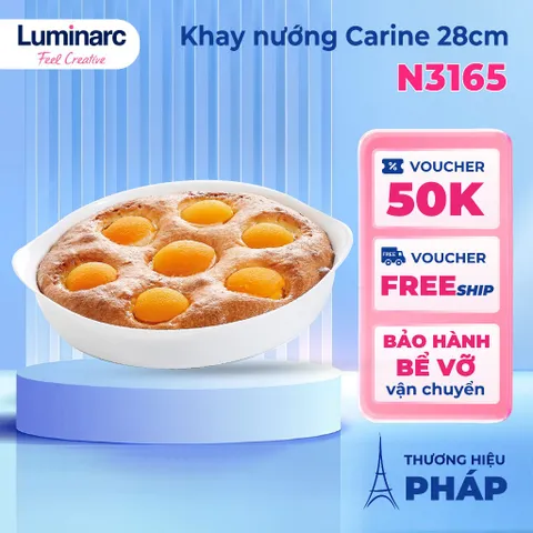 Khay Nướng Thủy Tinh Chịu Nhiệt Luminarc Cuisine Carine 28cm - An Toàn Trong Lò Nướng, Lò Vi Sóng, Máy Rửa Bát - Hàng Pháp Chính Hãng