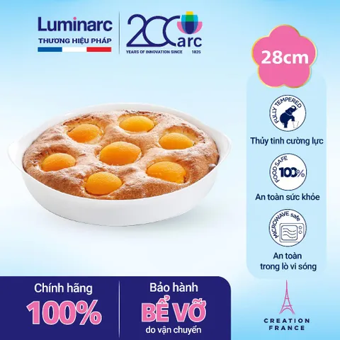 Khay Nướng Thủy Tinh Chịu Nhiệt Luminarc Cuisine Carine 28cm - An Toàn Trong Lò Nướng, Lò Vi Sóng, Máy Rửa Bát - Hàng Pháp Chính Hãng