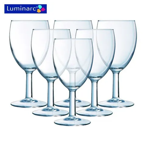 Bộ 6 Ly Vang Thủy Tinh Luminarc Cao Cấp 140ml - Sang Trọng, An Toàn, Hàng Chính Hãng, Dùng Trong Máy Rửa Bát