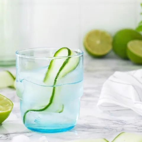 Bộ 6 cốc thủy tinh thấp Luminarc LogT Blue 220ml - Thiết kế tinh tế, an toàn cho sức khỏe, hàng chính hãng
