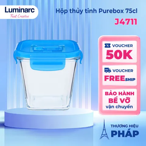 Hộp đựng thực phẩm thủy tinh Luminarc J4711 750ml - An toàn lò vi sóng, chống trầy xước, thiết kế thông minh Việt Nam