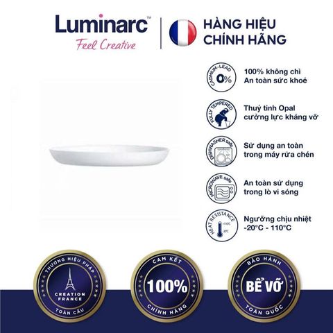 Bộ 3/6 Đĩa Luminarc Diwali Lines 19cm - Đĩa Thủy Tinh An Toàn Lò Vi Sóng, Máy Rửa Bát, Sang Trọng, Quà Tặng Tết