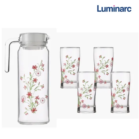 Bộ bình cốc ly Luminarc Rotterdam 5 chi tiết - Thủy tinh cao cấp, chịu nhiệt, an toàn, sang trọng cho nhà bếp và văn phòng