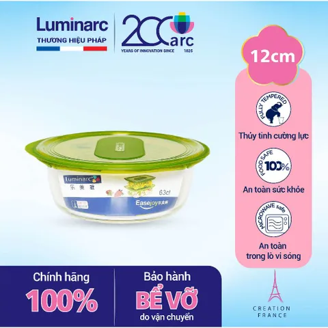 Hộp Thủy Tinh Đựng Thực Phẩm Hình Tròn Luminarc EaseJoy 63cl/88cl - Chịu Nhiệt An Toàn Sức Khỏe, Hàng Chính Hãng