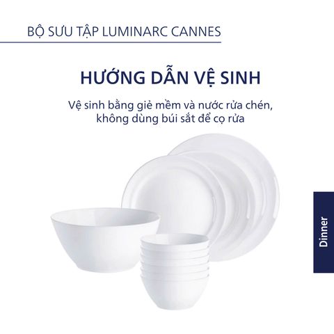 Bộ 6 Đĩa Thủy Tinh Luminarc Cannes 25CM - An Toàn Lò Vi Sóng và Máy Rửa Bát - Mẫu Bền Bỉ, Kháng Vỡ