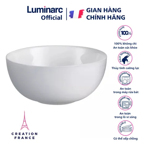 Bộ 6 Bát Thủy Tinh Luminarc Diwali Granit 12cm P9204 - Bát Con Ăn Cơm An Toàn Và Đẹp Mắt, Hàng Chính Hãng Pháp