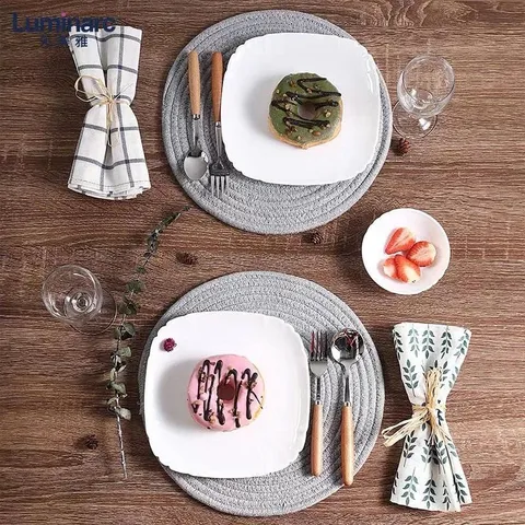 Bộ 6 Đĩa Thủy Tinh Luminarc Lotusia 25cm H1372*6 - Sang Trọng, An Toàn, Sản Xuất Tại Pháp, Hàng Chính Hãng