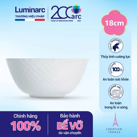 Bộ 6 bát tô thủy tinh Luminarc D-Precious 18cm - Tô ăn phở, tô canh cao cấp chống xước, an toàn cho sức khỏe, chính hãng