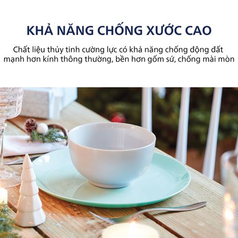 Bộ 4 bát tô Luminarc Diwali Granit 14.5cm 750ml - Thủy Tinh An Toàn, Chất Lượng Pháp, Dùng Trong Máy Rửa Bát, Lò Vi Sóng