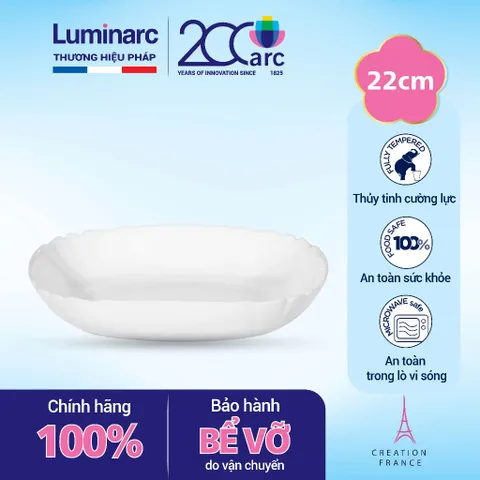 Bộ 6 Đĩa Thủy Tinh Sâu Luminarc Lotusia 22cm N3622 - Chất Liệu An Toàn, Thiết Kế Hiện Đại, Hàng Chính Hãng Từ Pháp