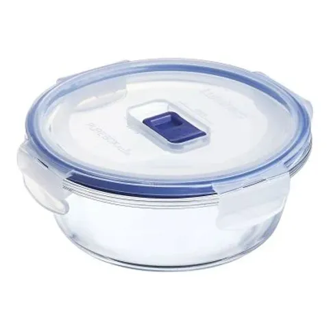 Hộp thủy tinh hình tròn Luminarc Pure 670ml - An toàn cho lò vi sóng và máy rửa bát, thiết kế Pháp, lý tưởng cho lưu trữ thực phẩm