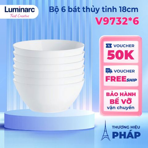 Bát Tô Thủy Tinh Cường Lực Luminarc Cannes 18cm - An Toàn Sử Dụng Lò Vi Sóng & Máy Rửa Bát, Chống Vỡ - V9732
