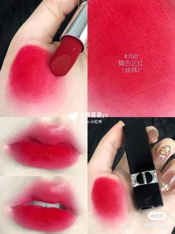 Son Dior Rouge Velvet 760 - Son Môi Đỏ Thuần Quyến Rũ, Chất Velvety Mịn Màng, Bám Màu Lâu, Phù Hợp Mọi Phong Cách