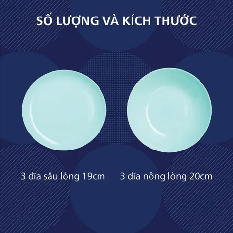 [Hàng Pháp] Bộ 6 đĩa (dĩa) thủy tinh Luminarc Diwali DW6A dùng an toàn trong lò vi sóng, máy rửa bát