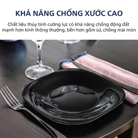 Bộ bát đĩa (tô chén dĩa) thủy tinh Luminarc Carine 10 chi tiết CRD 10A, dùng lò vi sóng, máy rửa bát