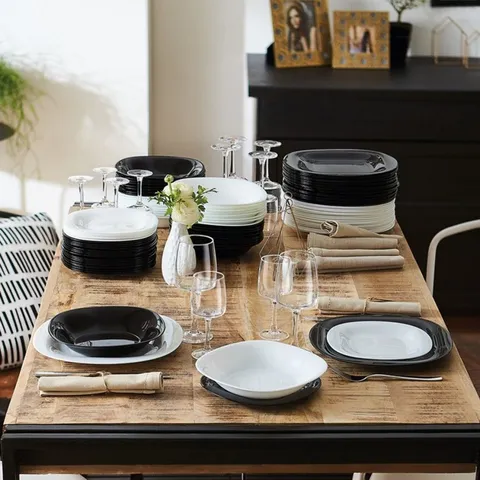 Bộ bát đĩa (tô chén dĩa) thủy tinh Luminarc Carine 10 chi tiết CRD 10A, dùng lò vi sóng, máy rửa bát